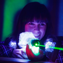 Woman playing laser tag at The Fun Lab
