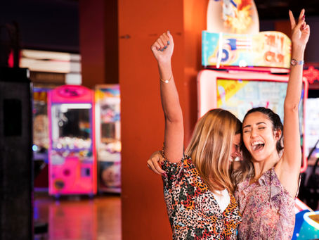 people having fun at the fun lab arcade