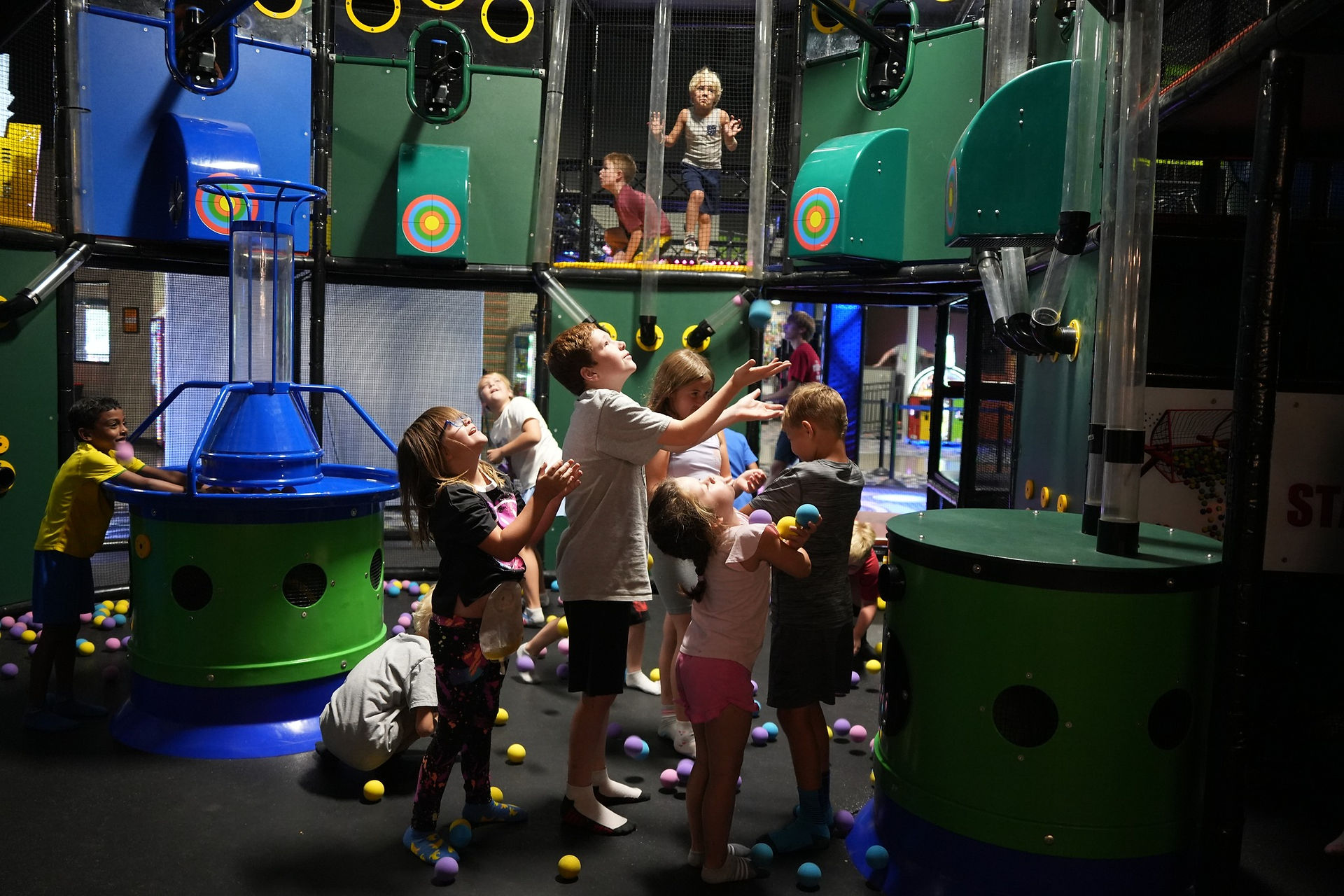 group of kids playing ballocity at the fun lab