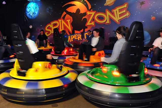 bumper cars at the fun lab 